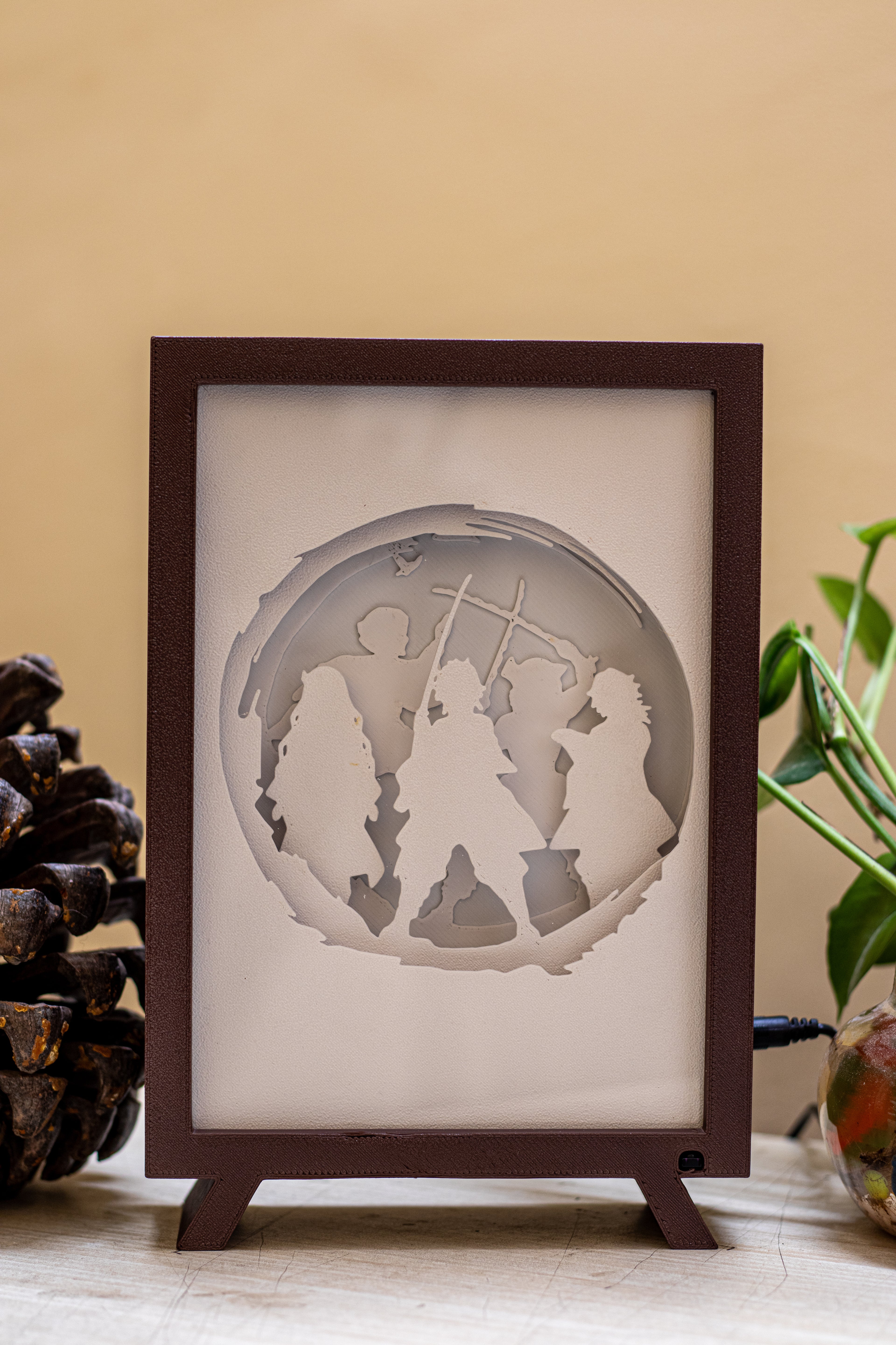 Demon Slayer Anime Shadowbox | 3D Layered RGB LED Art Décor