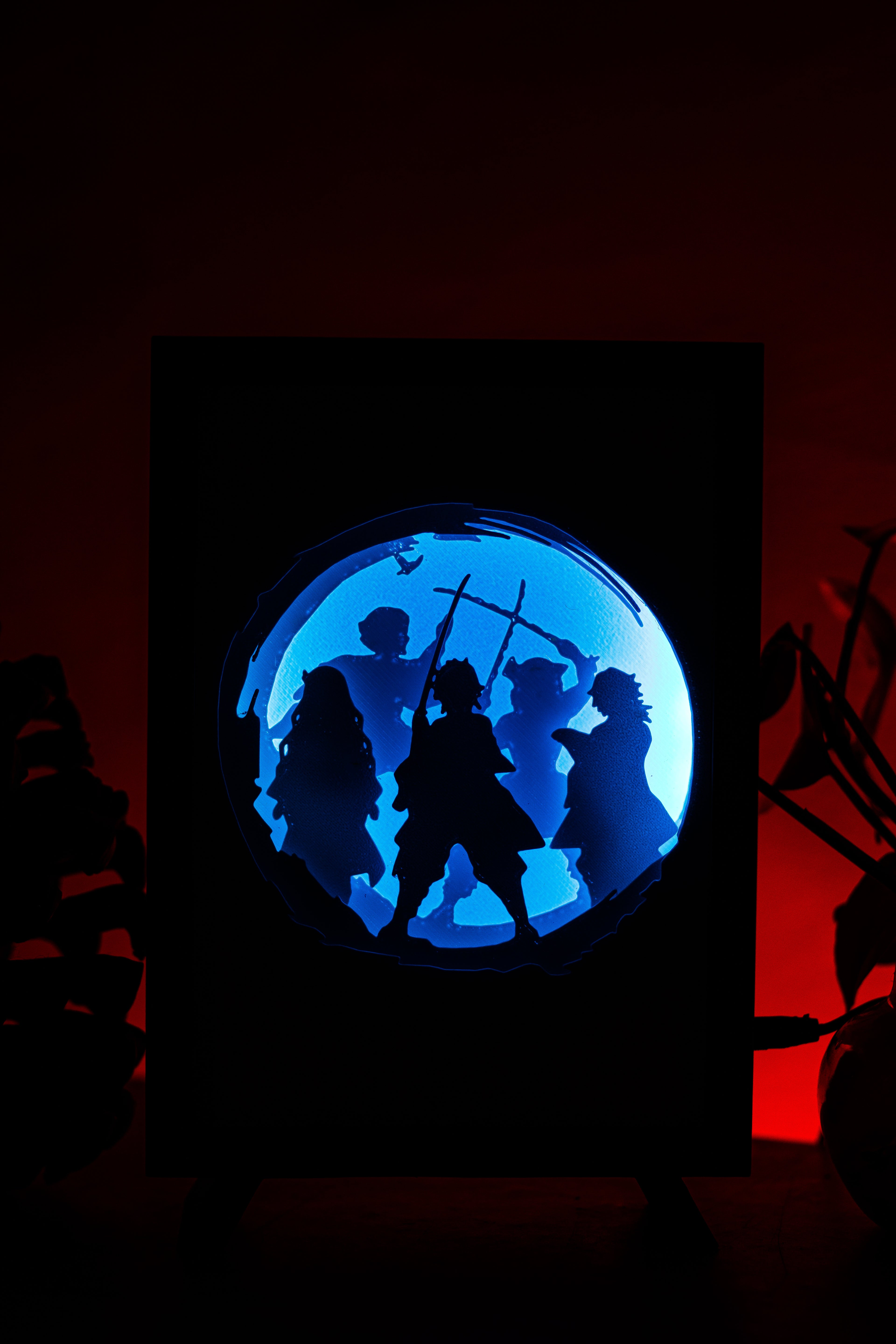 Demon Slayer Anime Shadowbox | 3D Layered RGB LED Art Décor