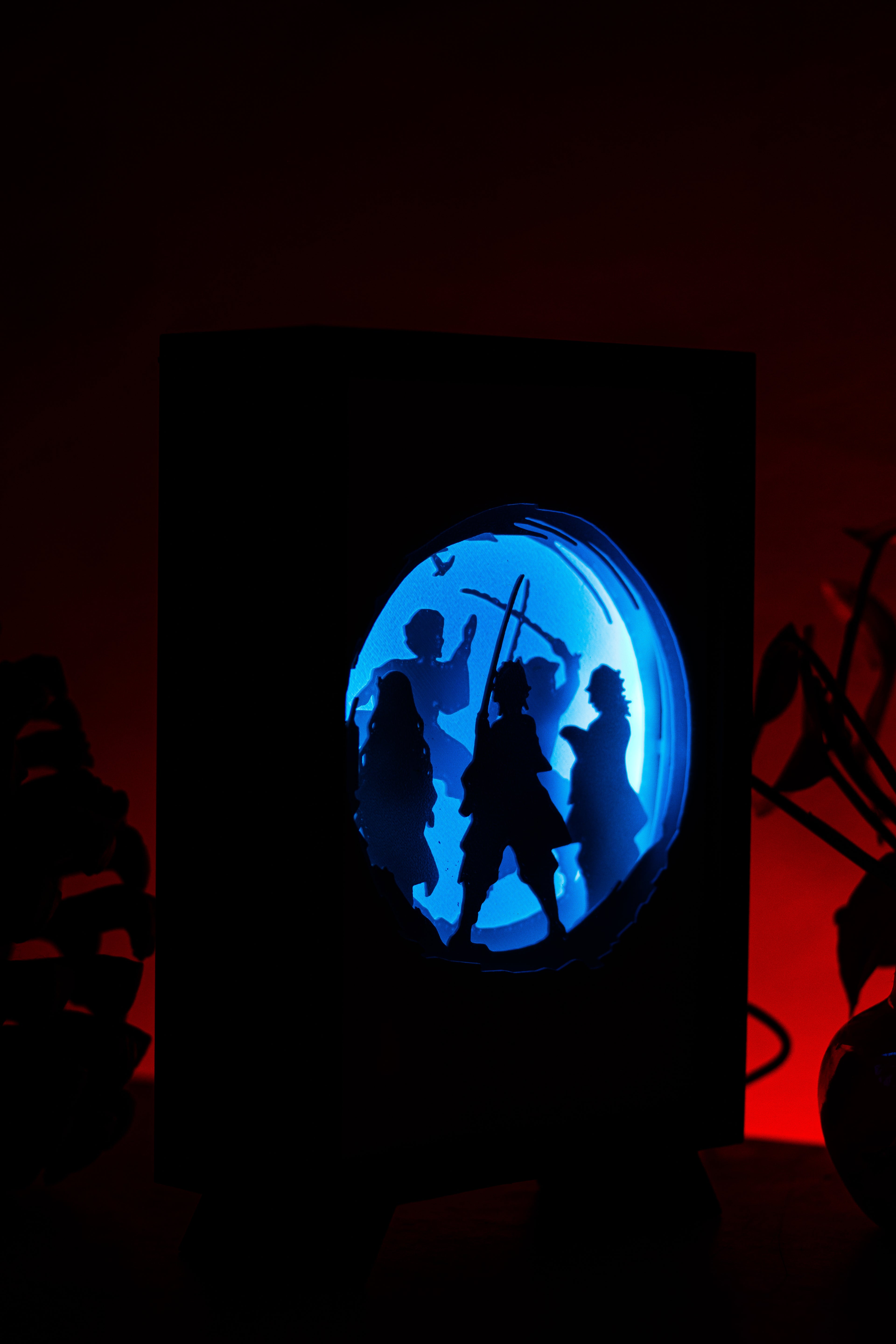 Demon Slayer Anime Shadowbox | 3D Layered RGB LED Art Décor