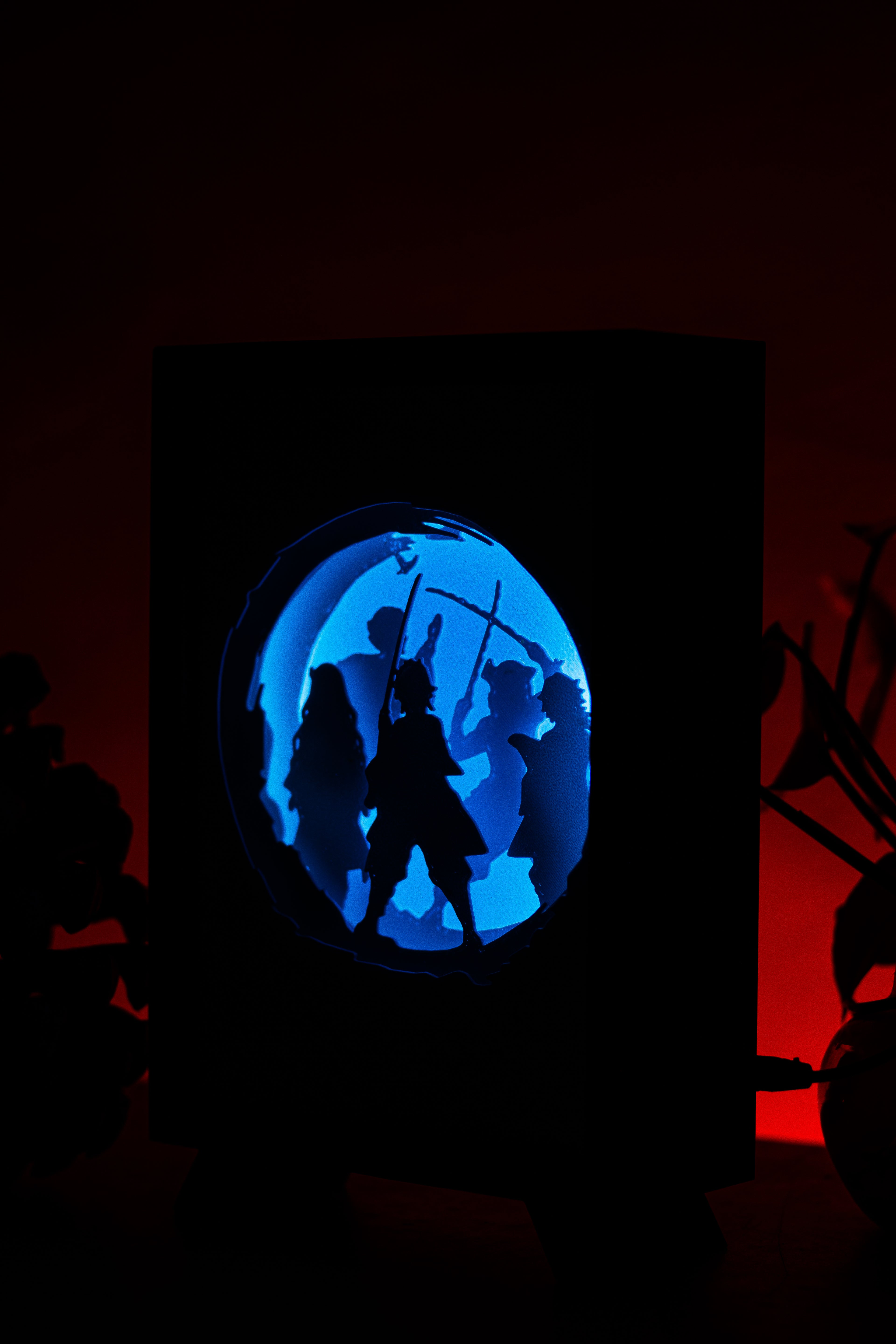 Demon Slayer Anime Shadowbox | 3D Layered RGB LED Art Décor