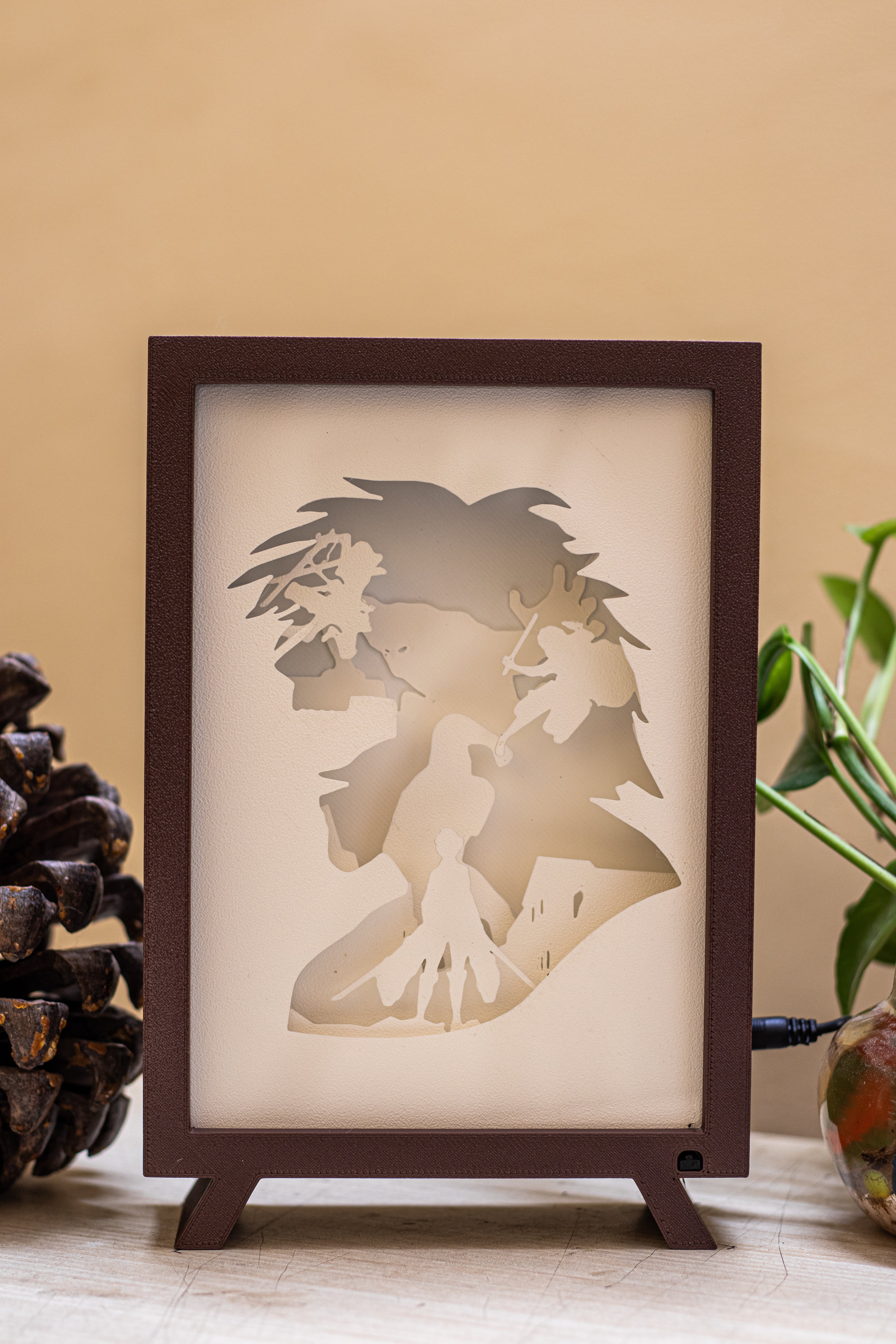 Attack on Titan Anime Shadowbox | 3D Layered RGB LED Art Décor