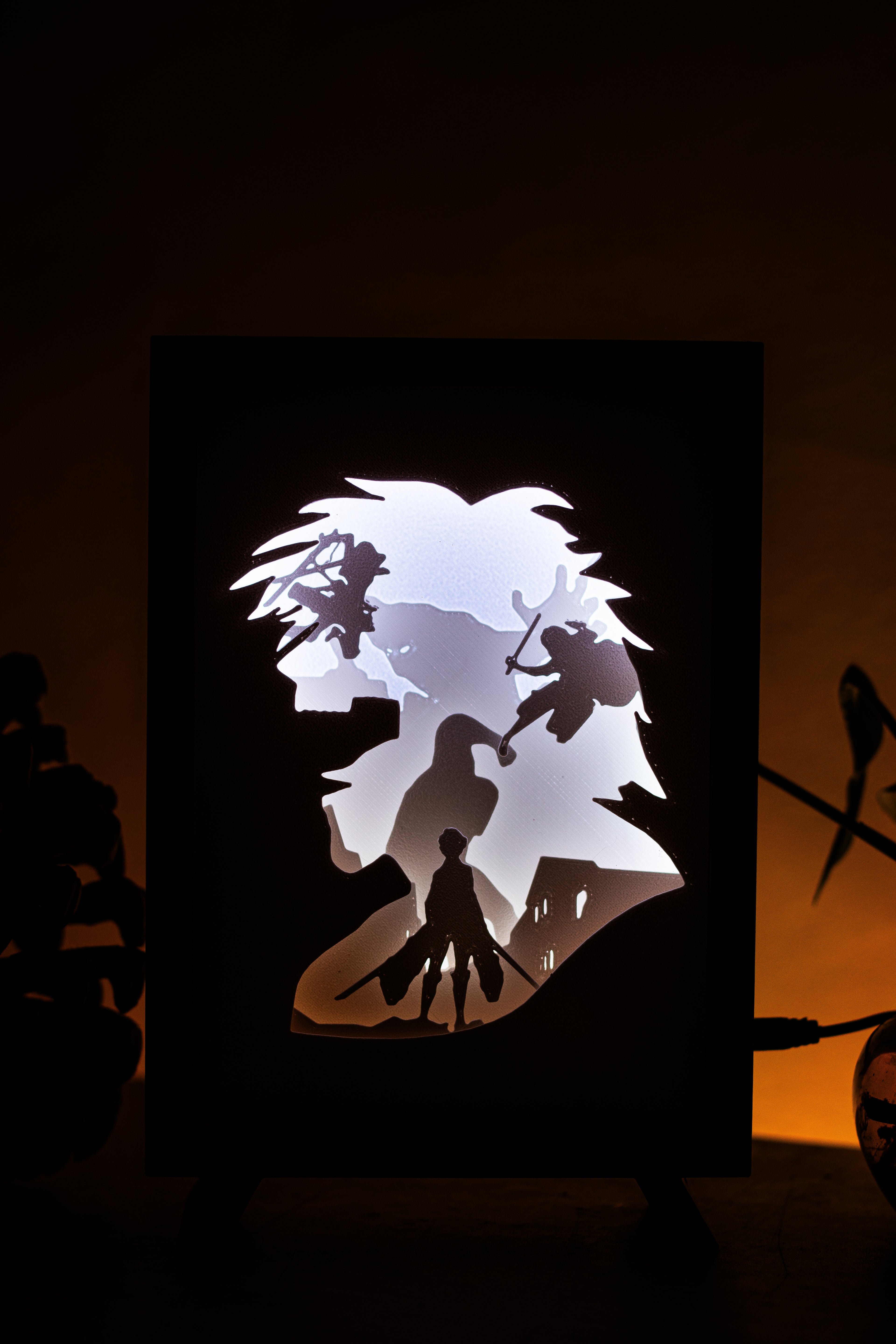 Attack on Titan Anime Shadowbox | 3D Layered RGB LED Art Décor