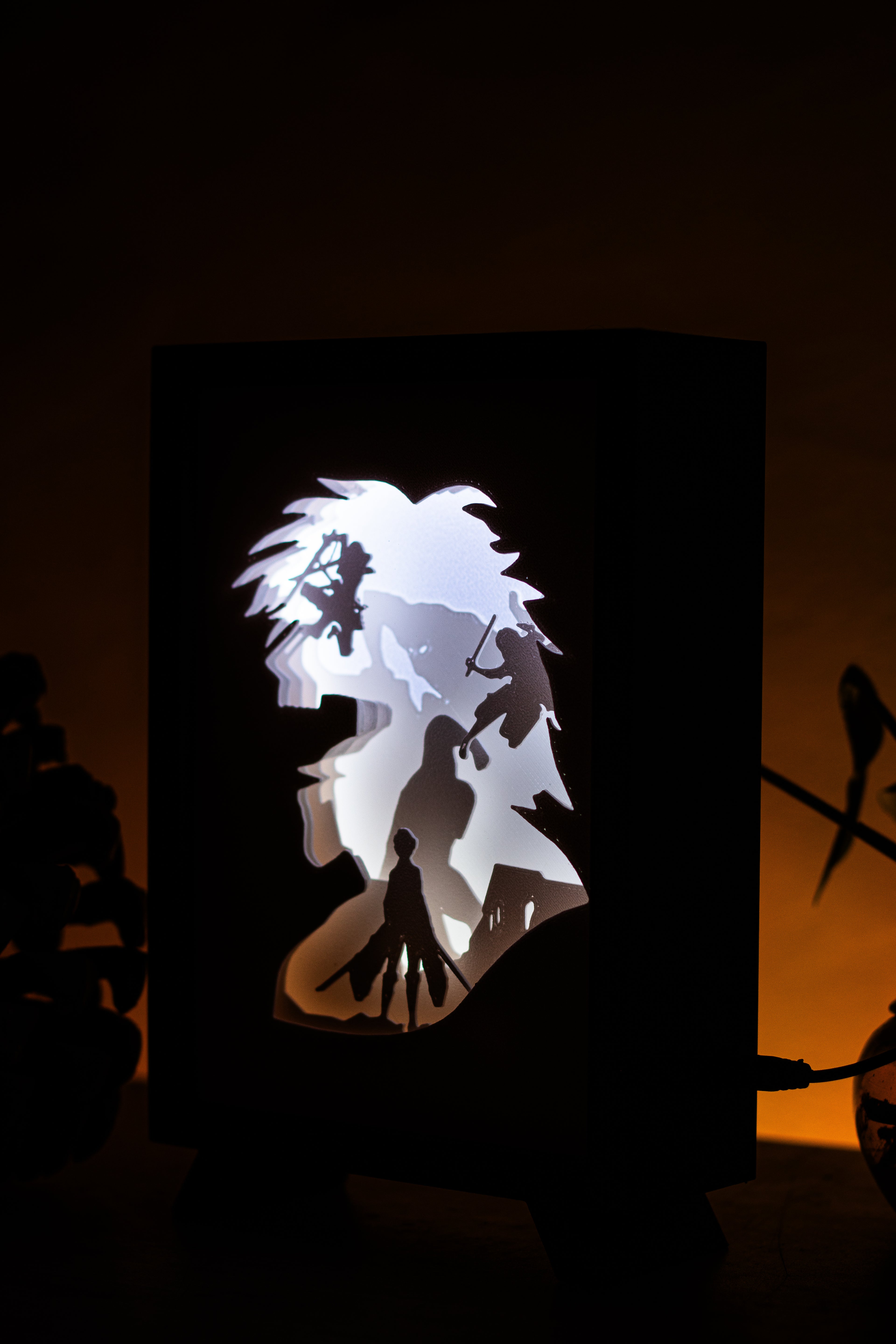 Attack on Titan Anime Shadowbox | 3D Layered RGB LED Art Décor