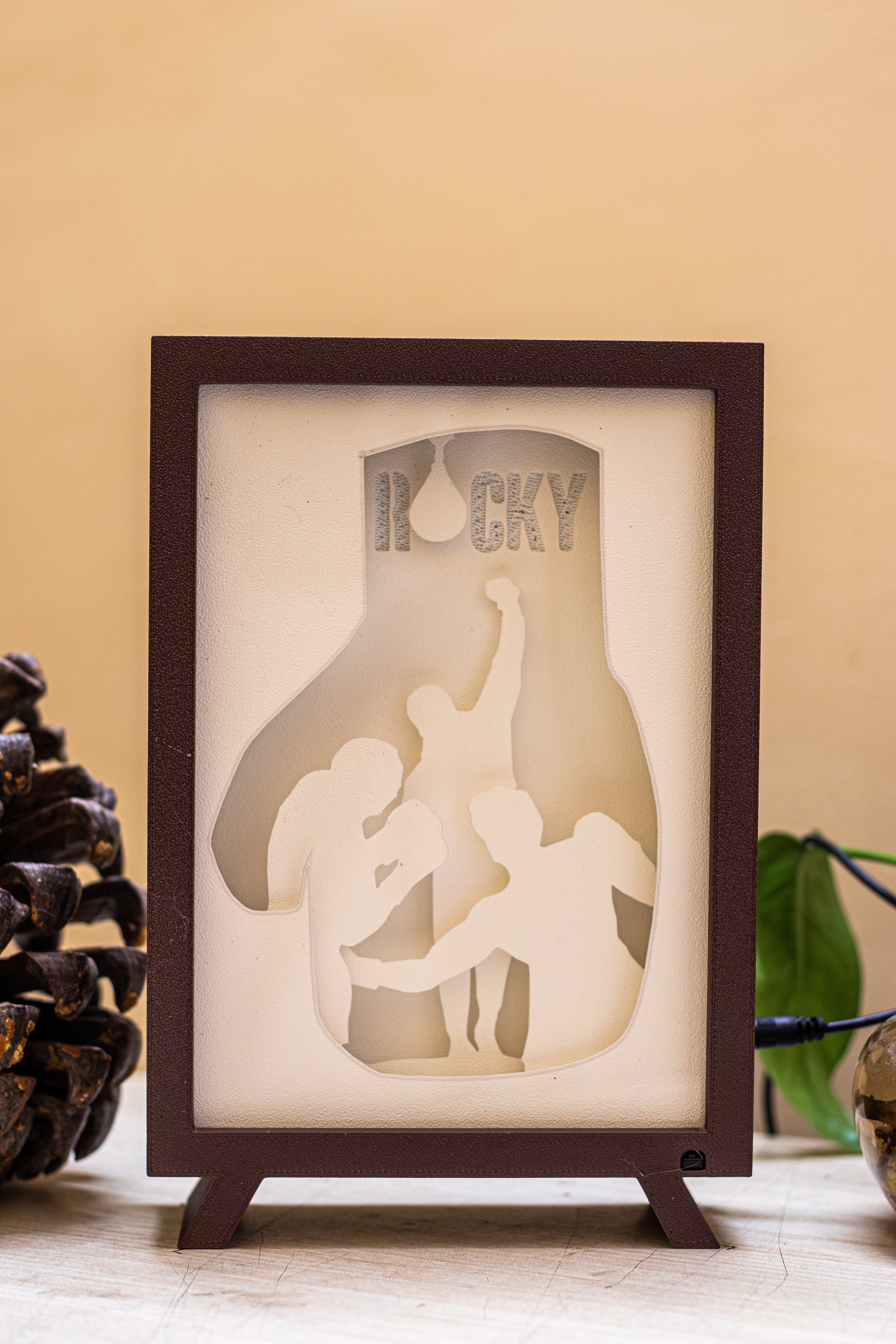 Rocky Balboa Shadowbox | 3D Layered RGB LED Art Décor