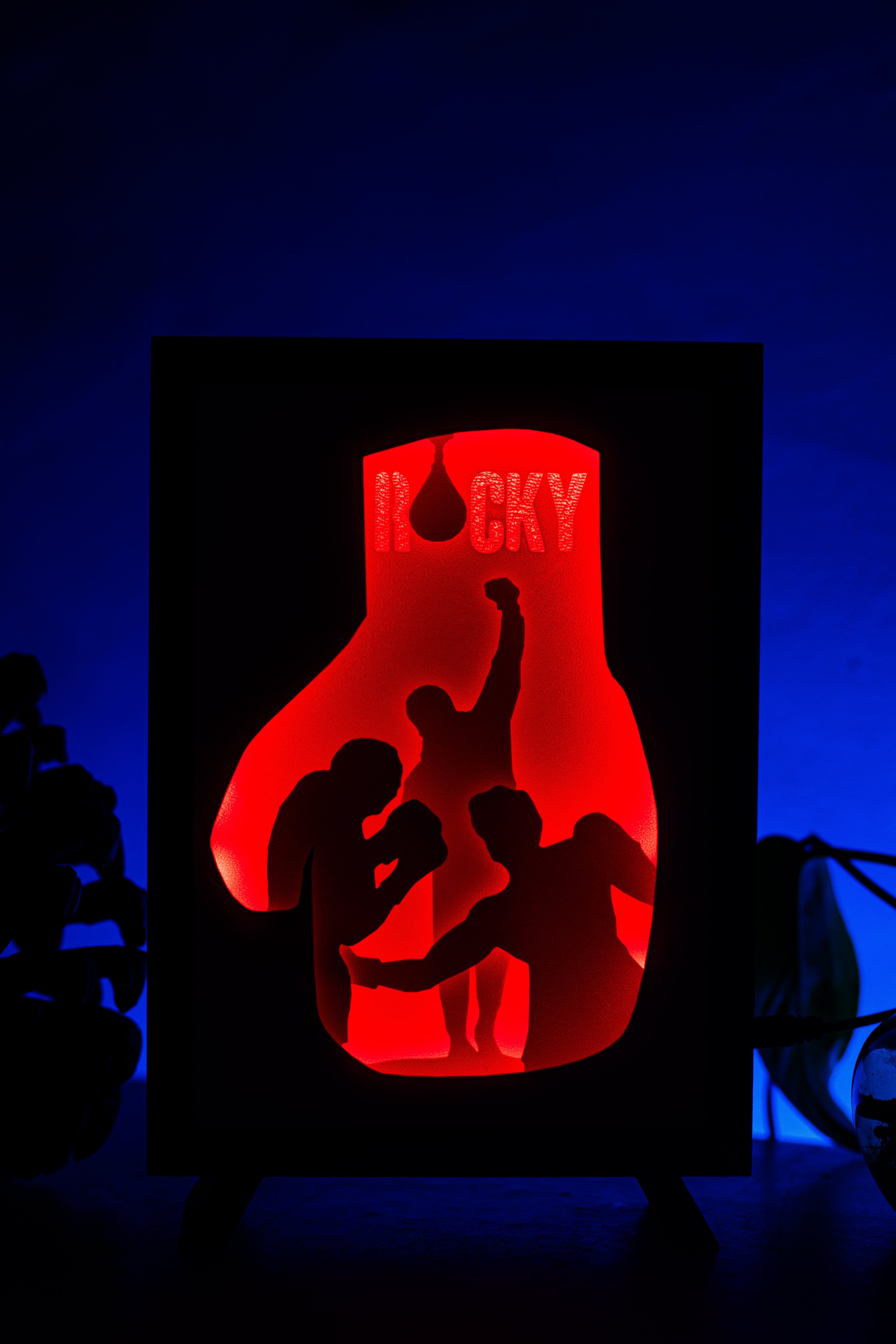 Rocky Balboa Shadowbox | 3D Layered RGB LED Art Décor