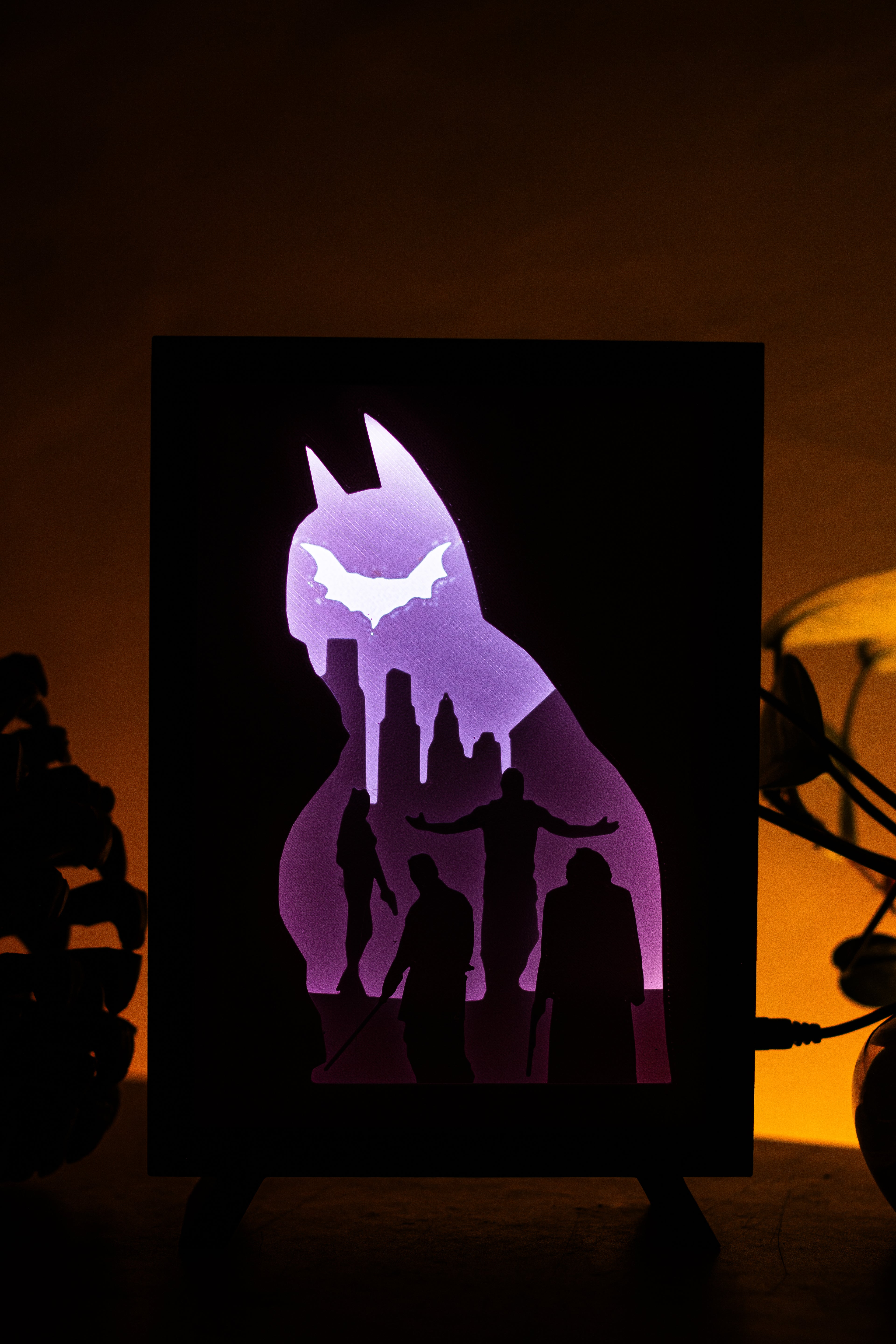 Batman The Dark Knight Shadowbox | 3D Layered RGB LED Art Décor