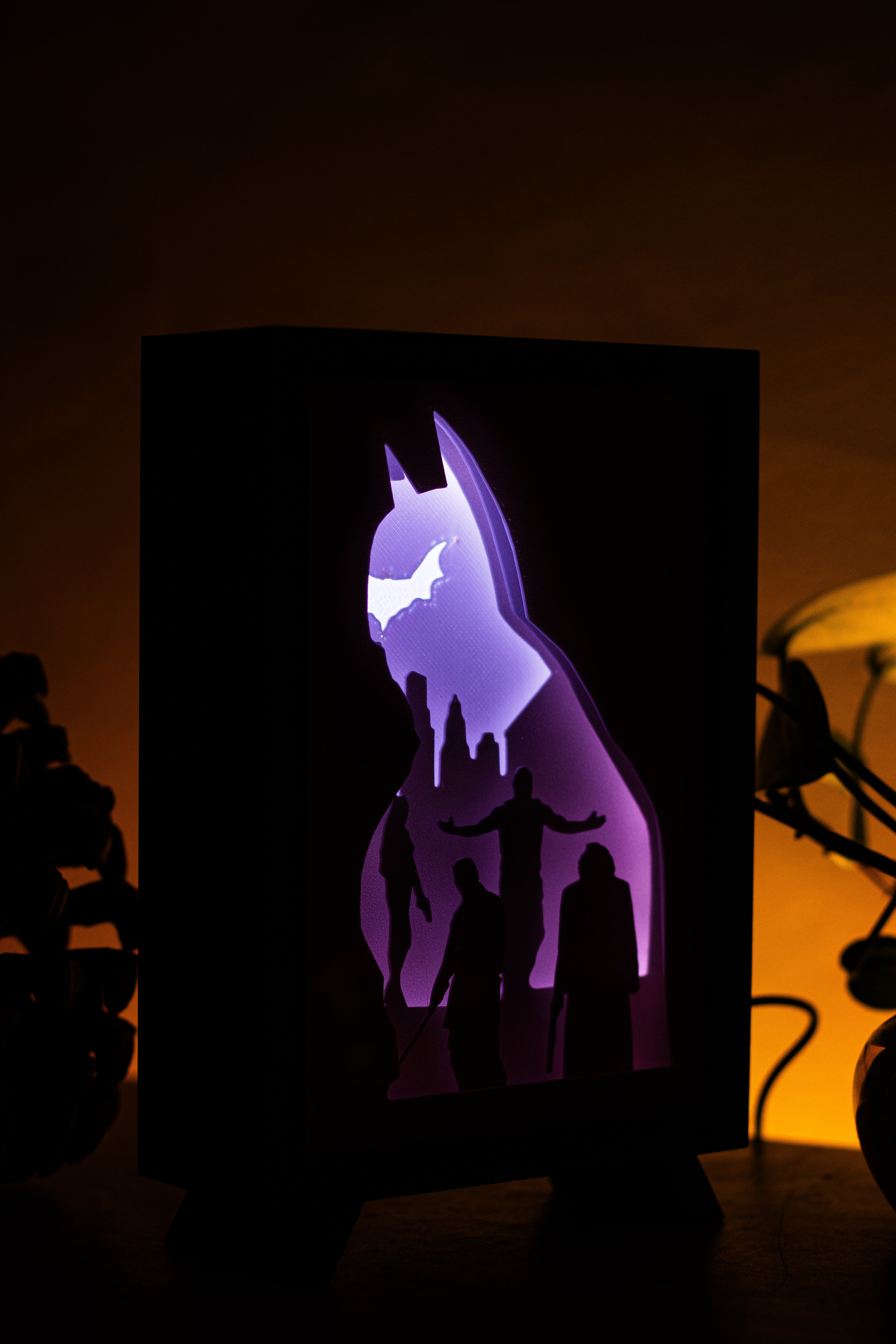 Batman The Dark Knight Shadowbox | 3D Layered RGB LED Art Décor