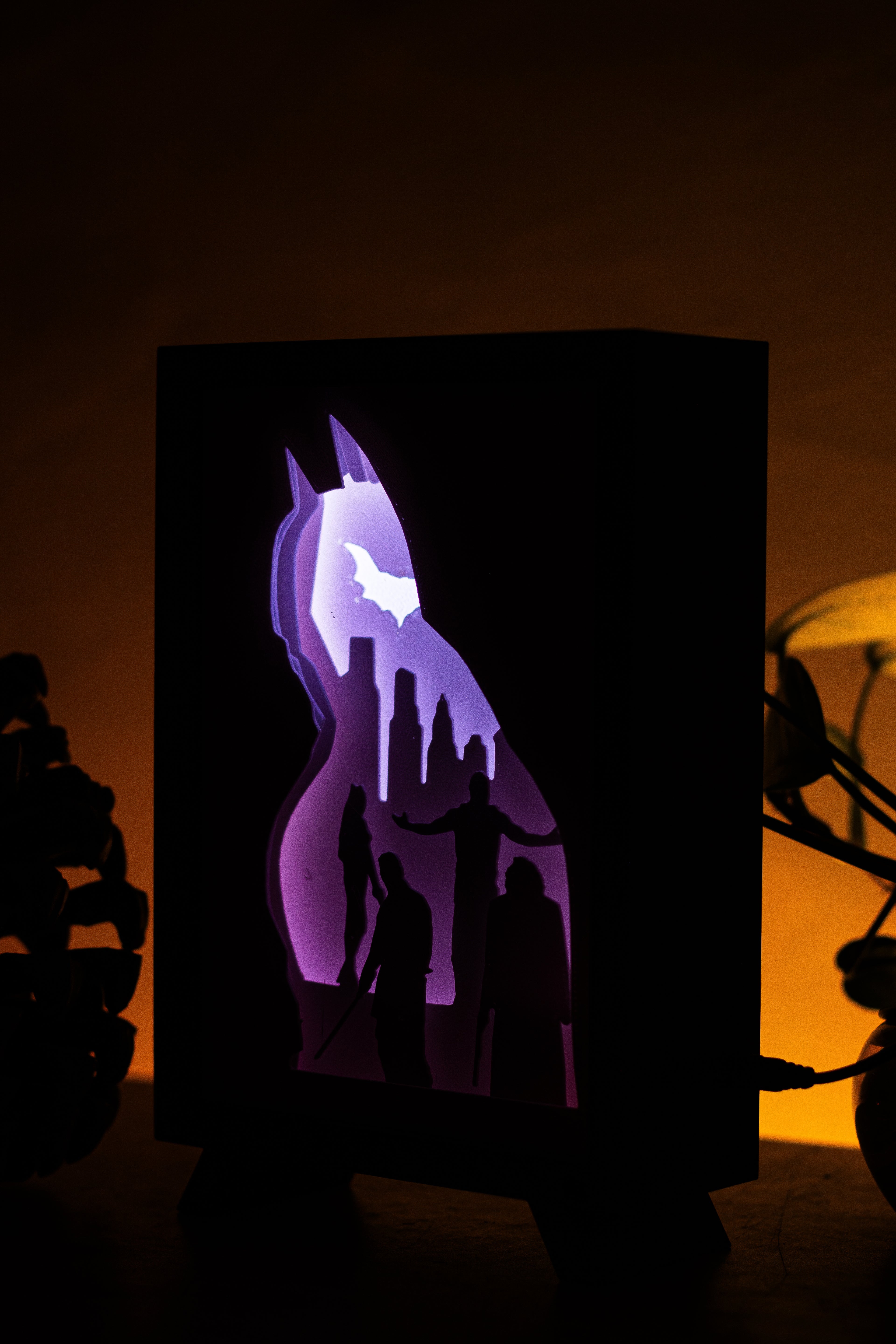 Batman The Dark Knight Shadowbox | 3D Layered RGB LED Art Décor